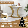 Modern Console Gold Entryway Table with White Faux Marble Tabletop 100CM