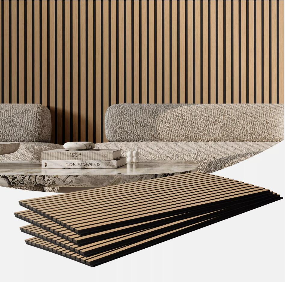 4PCS Premium 23.6 x 47.2 inch Light Oak Wood Slat Acoustic Panels for Modern Wall Decor