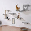 Set of 6 Wall Mounted Comfortable Cat Shelves Tree with Jump Boards Hammock Sofa Grip