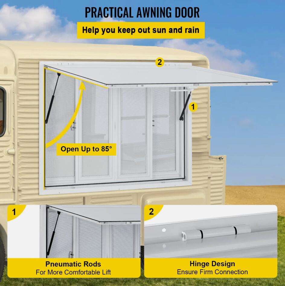 Premium 121.9x91.4 cm Concession Stand Serving Window Innovative Food Truck Service Awning