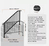 Heavy Duty 5-6 Step  Retro Arch Handrails for Outdoor for Seniors Porch Deck Black