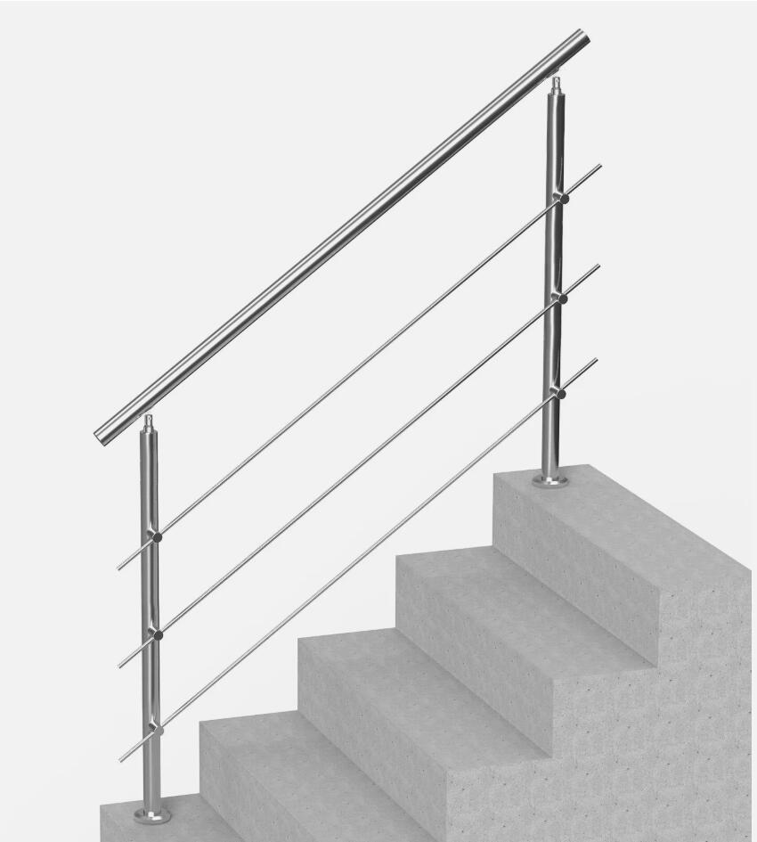 59in Heavy Duty Adjustable Handrails for Outdoor Steps 3 Crossbars Staircase AU