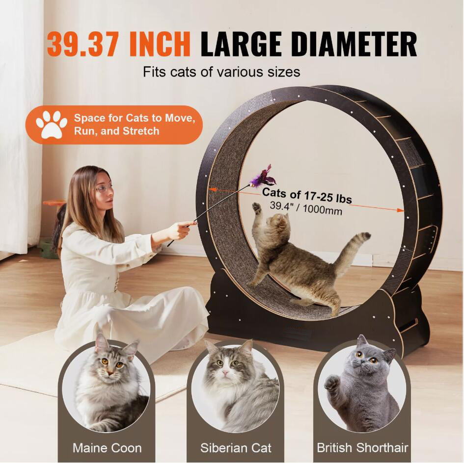 Large 43.3 inch Cat Exercise Wheel Versatile Cat Treadmill Wheel for Indoor Cats AU