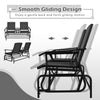 Large Outdoor Double Glider Patio Chair Loveseat Rocking with Center Table