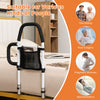 Dual Handrail Bed Rail Safety Assist for Elderly Adults With Storage Pocket Fixing Strap