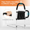 Dual Handrail Bed Rail Safety Assist for Elderly Adults With Storage Pocket Fixing Strap