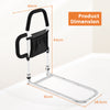 Dual Handrail Bed Rail Safety Assist for Elderly Adults With Storage Pocket Fixing Strap