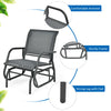 Premium Single Swing Glider Rocking Chair Armrest Garden Porch Backyard Outdoor