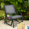 Premium Single Swing Glider Rocking Chair Armrest Garden Porch Backyard Outdoor