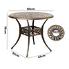 75CM Bronze Cast Aluminium Outdoor Garden Patio Dining Side Table With 50mm Umbrella Hole