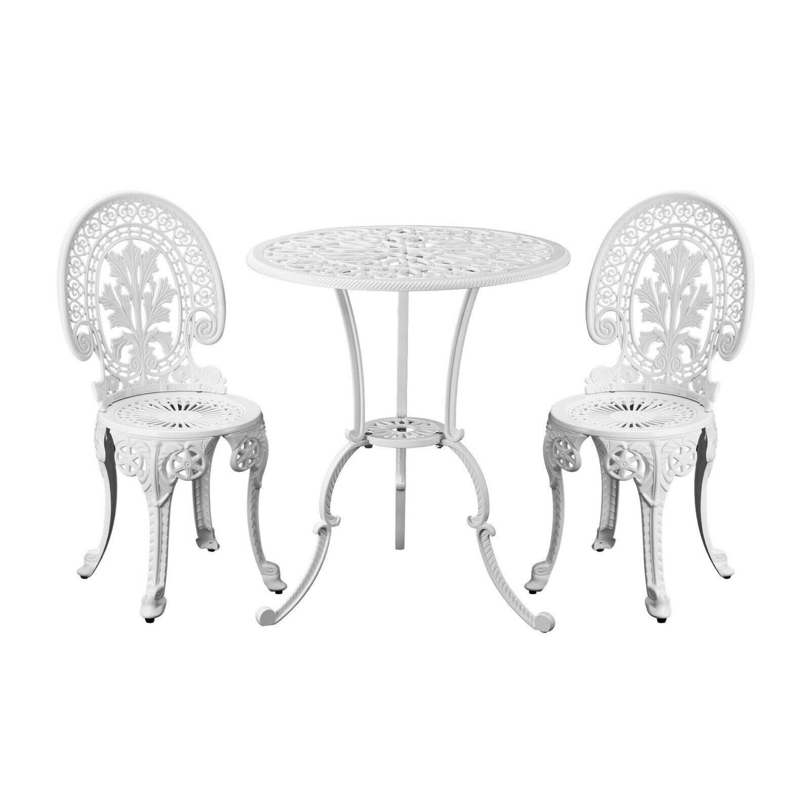 3PCS Premium Outdoor Cast Aluminium Table and Chair Bistro Setting Patio Set