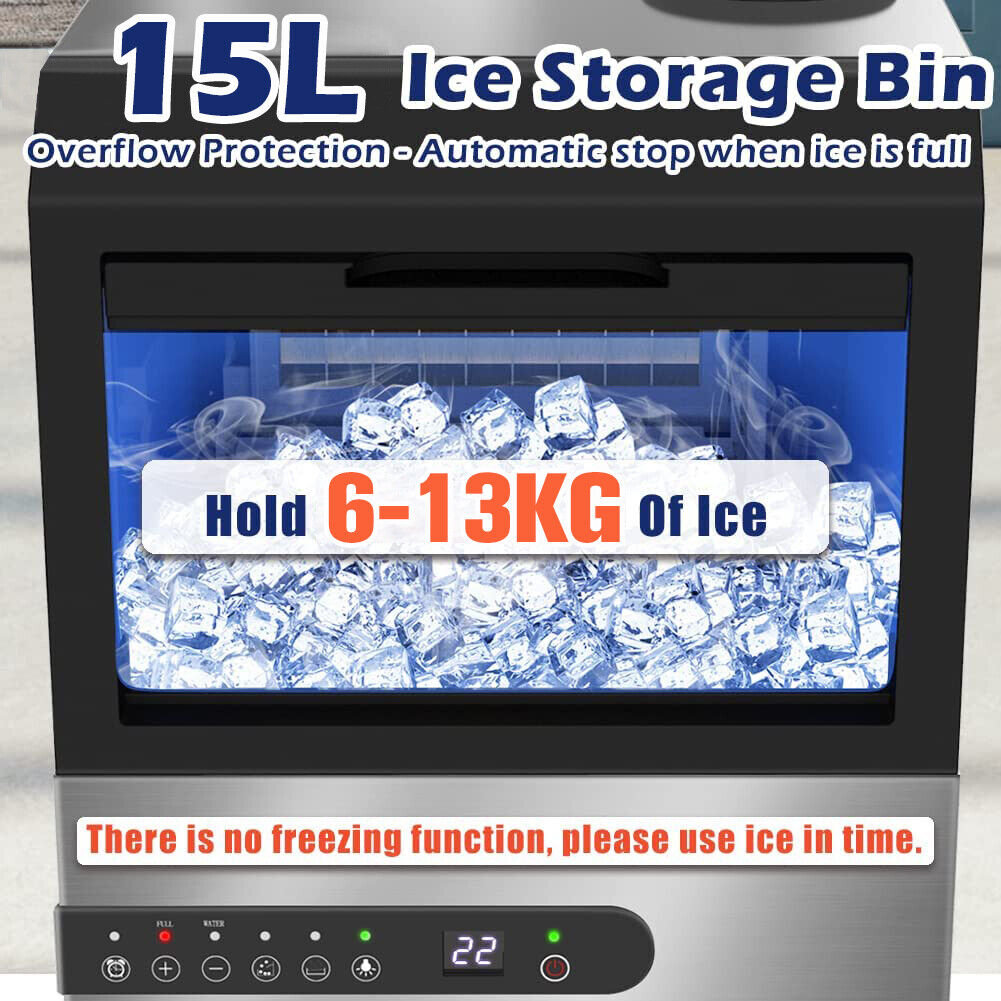 45KG/24HR Stainless Steel Commercial Ice Maker Machine Portable Ice Cube Tray