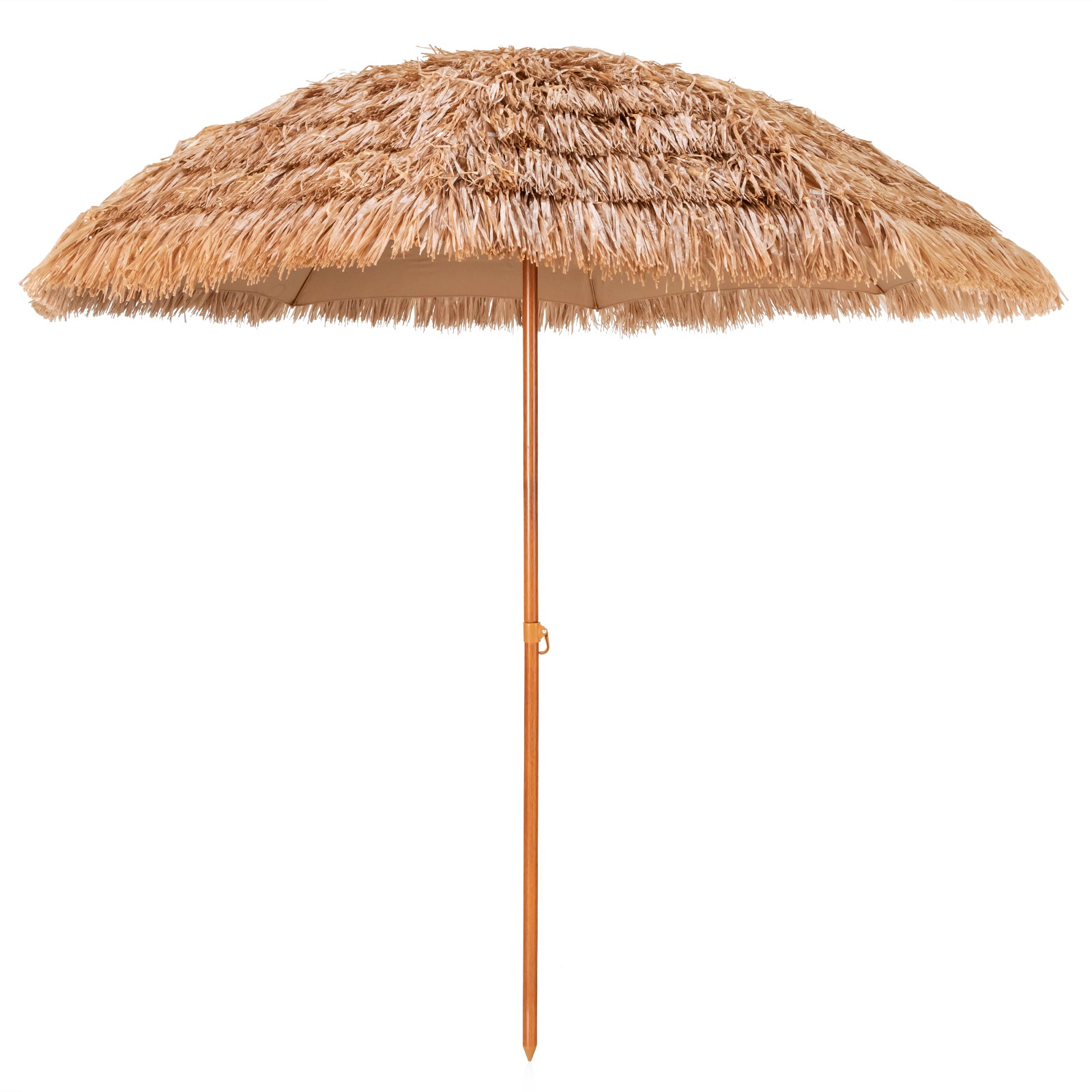 NEW 2.43M Portable Thatched Patio Tiki Umbrella 8 Ribs Hawaiian Hula Beach