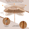 NEW 2.43M Portable Thatched Patio Tiki Umbrella 8 Ribs Hawaiian Hula Beach