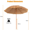 NEW 2.43M Portable Thatched Patio Tiki Umbrella 8 Ribs Hawaiian Hula Beach