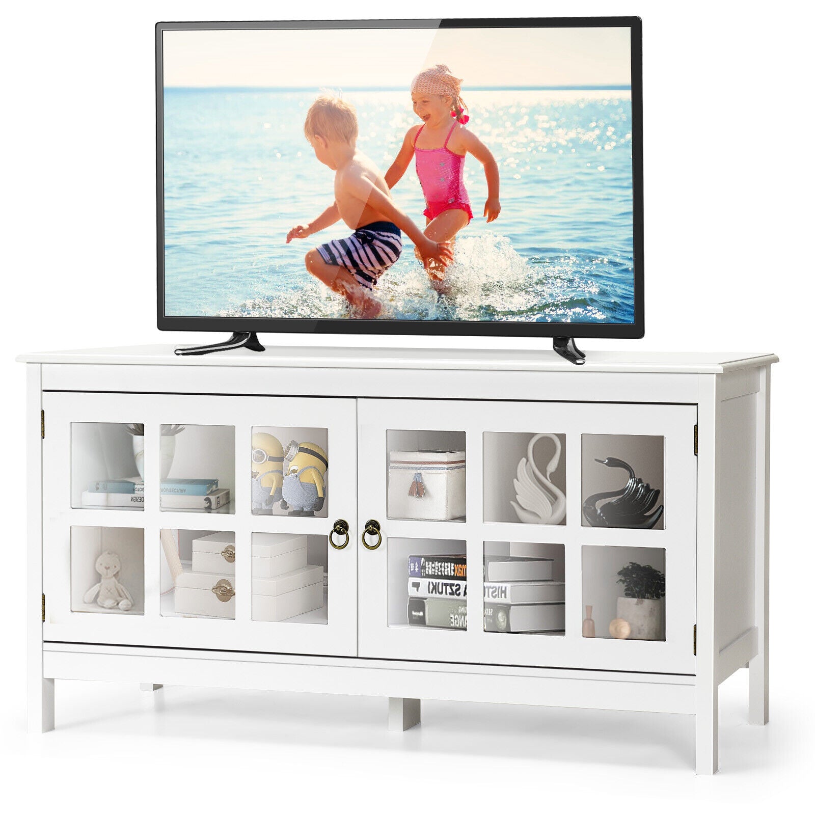 Modern Wooden TV Cabinet Entertainment Unit Stand  Storage Cabinet