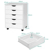 5 Chest of Drawers Filing Cabinet Rolling Storage Printer Stand