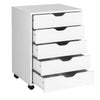 5 Chest of Drawers Filing Cabinet Rolling Storage Printer Stand