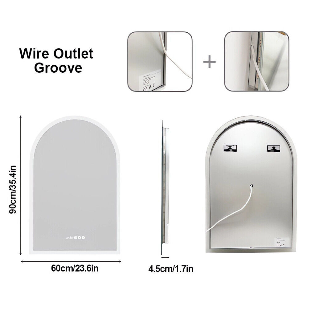 Arch-Shape LED Bathroom Mirror Backlit Frameless Lighted Mirror