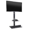 Height Adjustable 32 to 65 inch TV Floor Stand with Swivel Mount Bracket Shelf