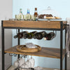 Kitchen Trolley with Wine Rack Glass Rack and Serving Tray