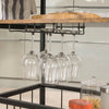 Kitchen Trolley with Wine Rack Glass Rack and Serving Tray