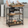 Kitchen Trolley with Wine Rack Glass Rack and Serving Tray