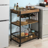 Kitchen Trolley with Wine Rack Glass Rack and Serving Tray