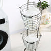 3- Tier Metal Wire Laundry Basket Dirty Clothes Storage Hamper