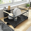 Dish Drying Rack Kitchen Drainer with Cutlery Holder Drip Tray Handles