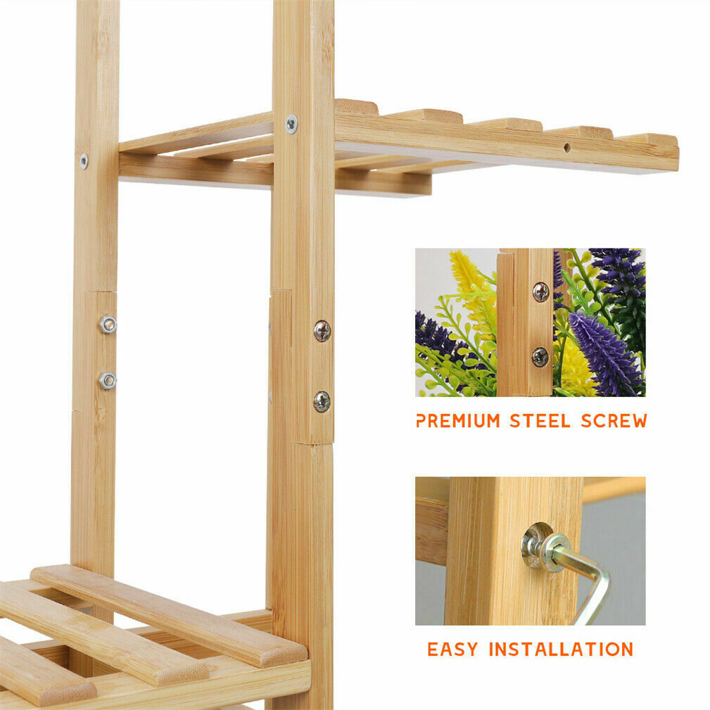 6/7 Pot Bamboo Flower Shelf Rack Plant Stand