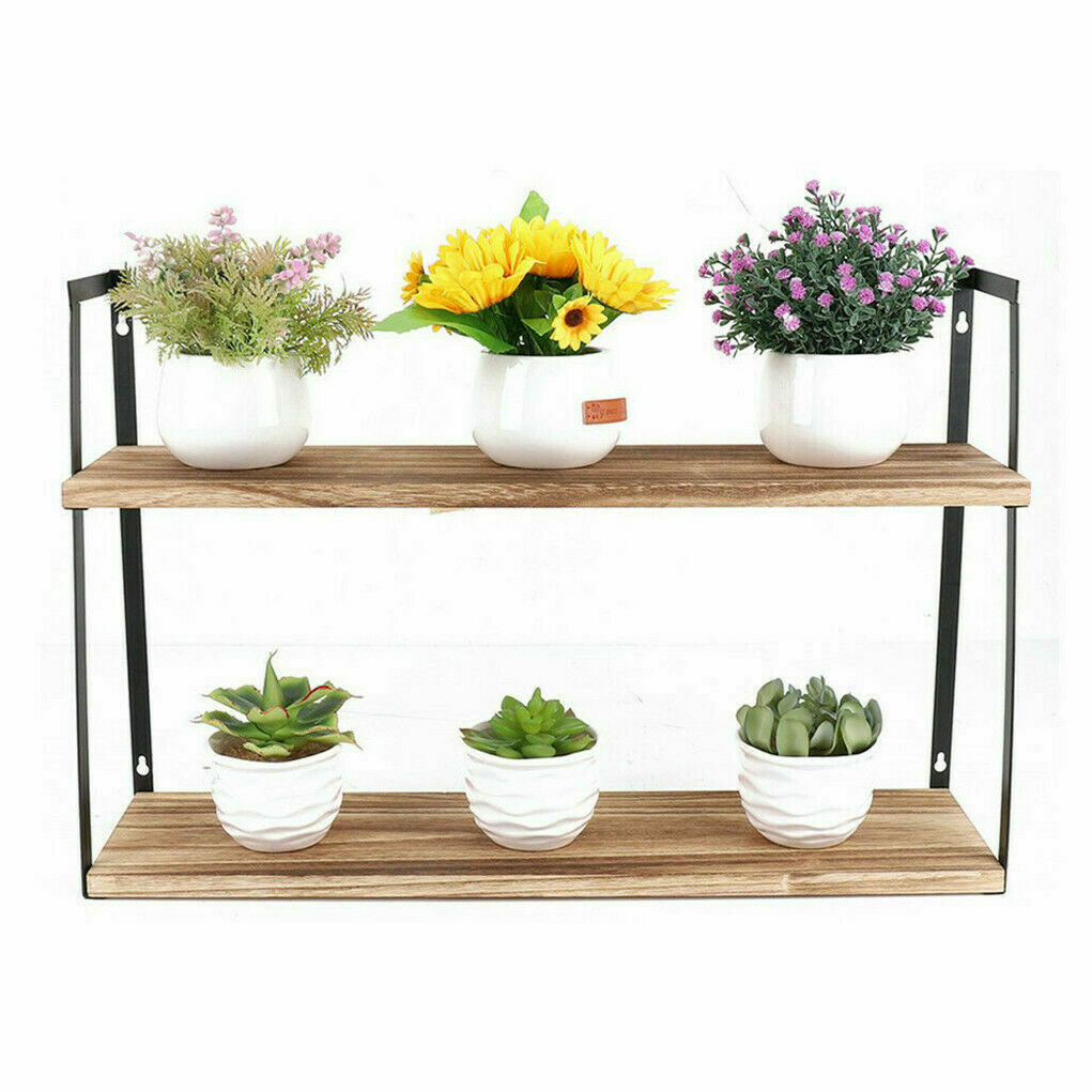 2 Tier Floating Shelf Wall Shelving Storage Display Rack