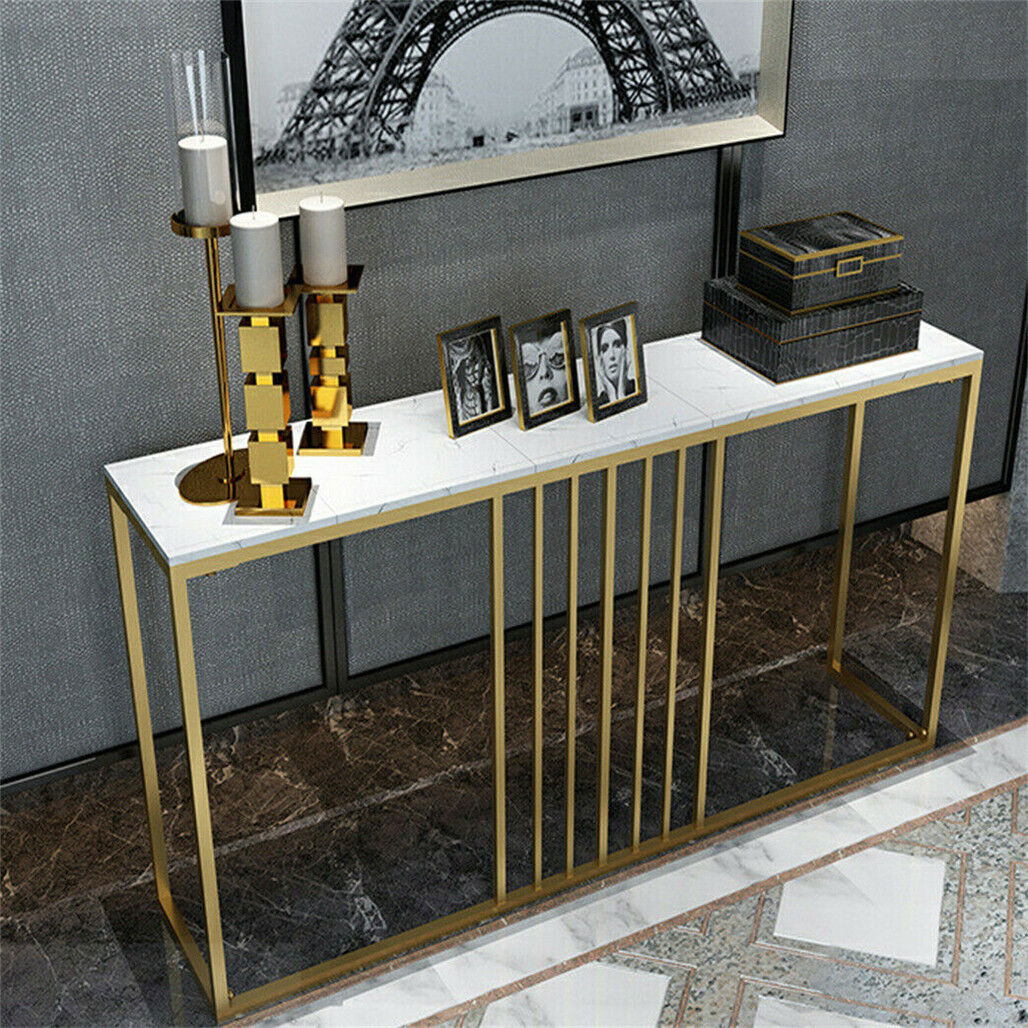 Scratch-proof Slim Narrow Hallway Console Table Marble Long Bar Table