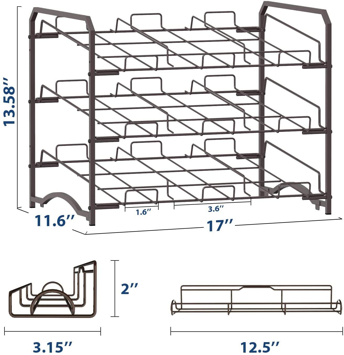 3-Tier Stackable Metal Can Storage Rack Holder Hold 42 Cans