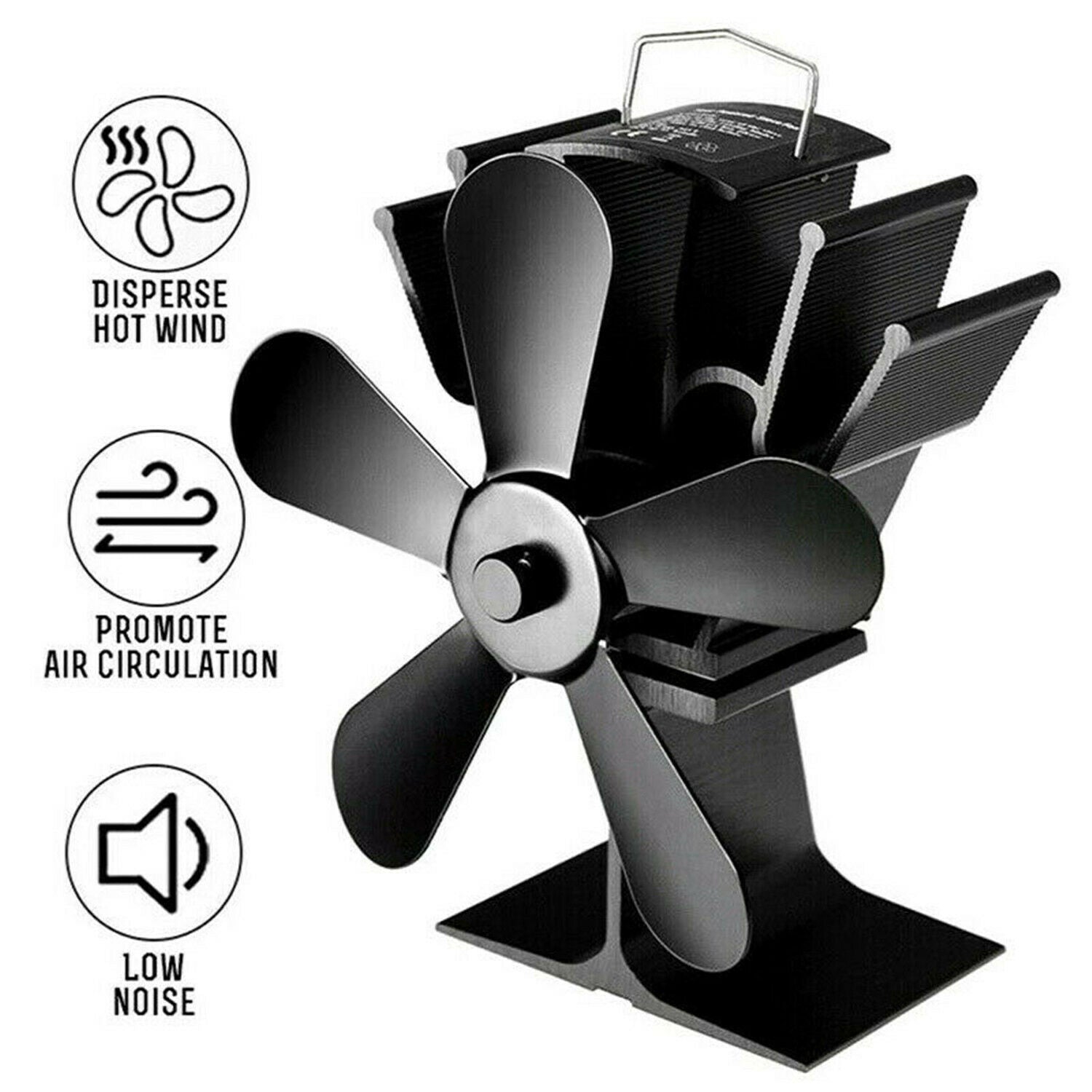5 Blade Heat Fan Fireplace Heater