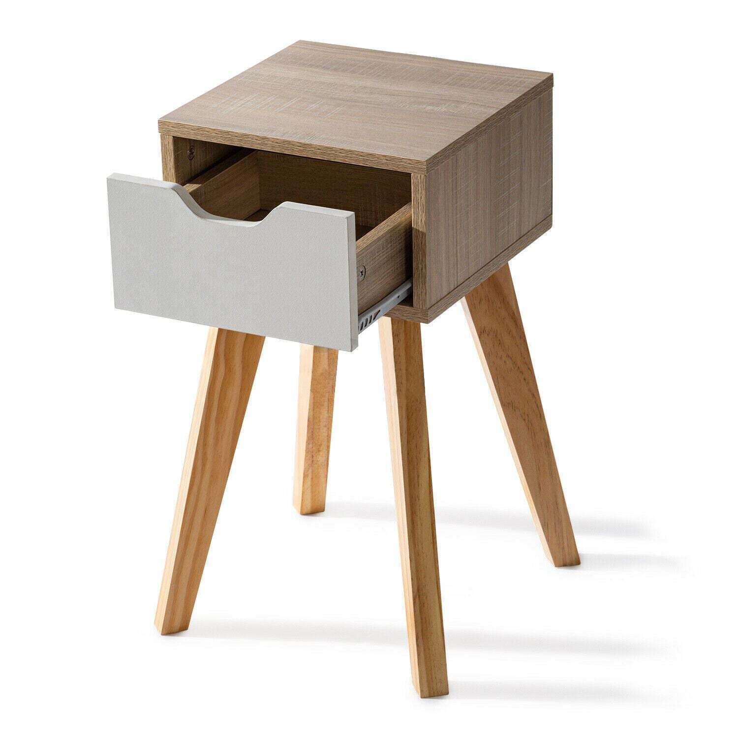Wood Bedside Table Side Tables with Drawers
