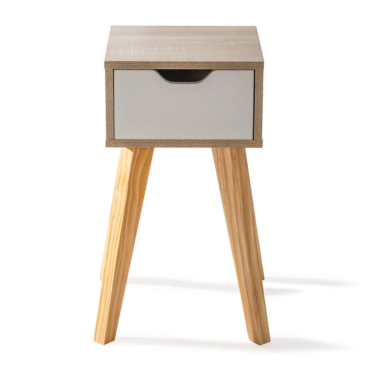 Wood Bedside Table Side Tables with Drawers