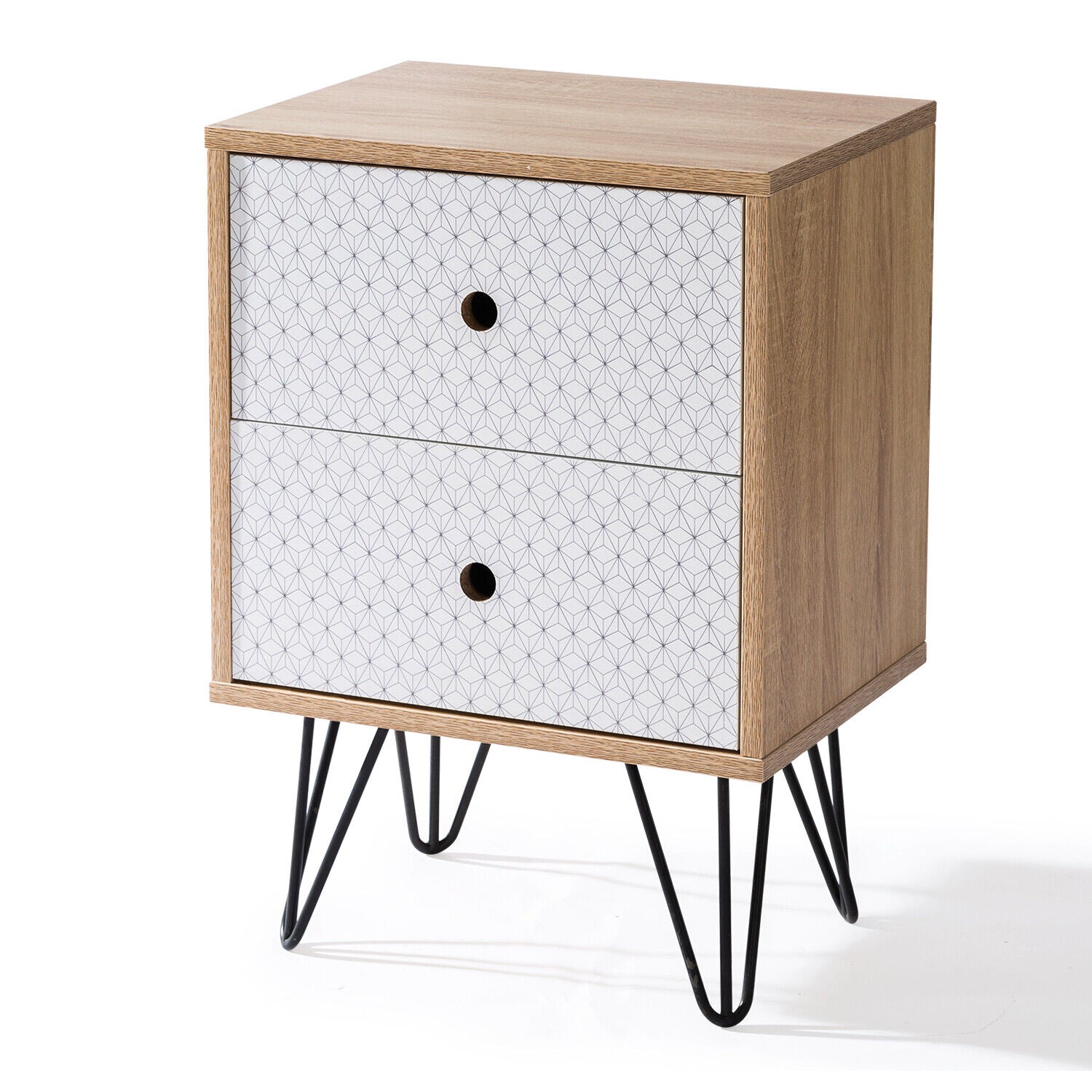 Bedside Table with Two Drawers Tables Cabinet