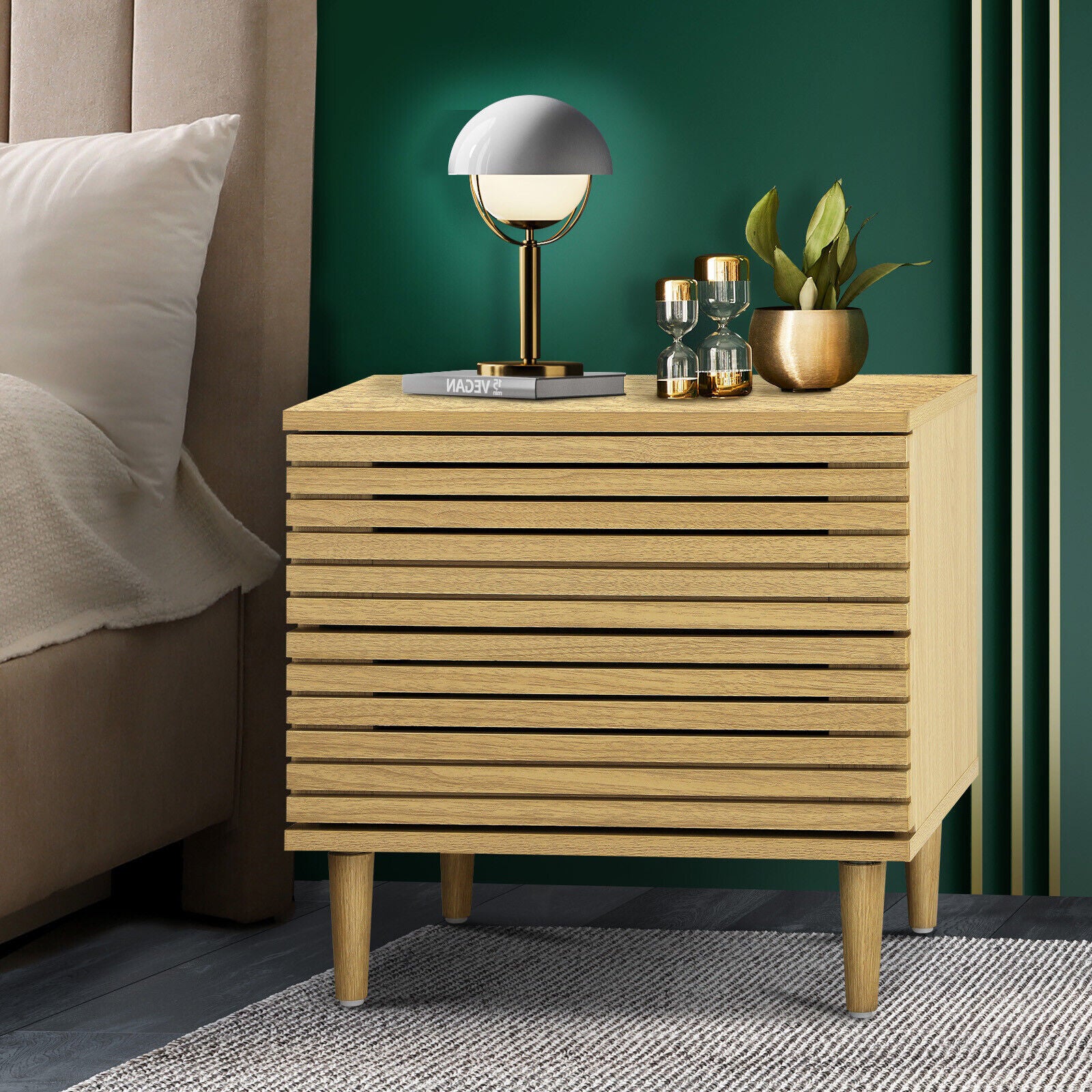 Bedside Tables Side Table 2 Drawers Bedroom Furniture