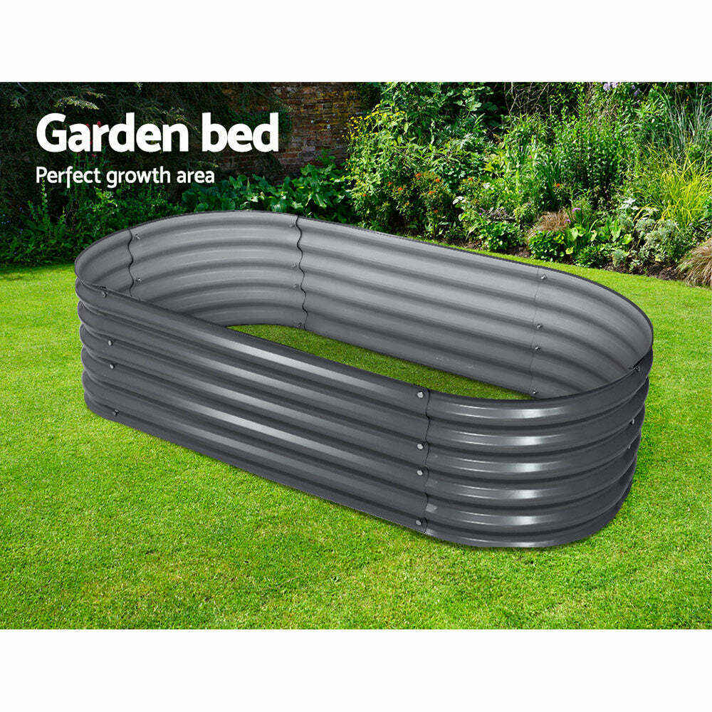 Galvanised Raised Steel Garden Bed Planter 160X80X42CM
