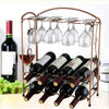 8 Bottle and 8 Goblet Wine Rack Holder Storage Organiser Display Shelf Bar 2 Tiers