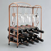 8 Bottle and 8 Goblet Wine Rack Holder Storage Organiser Display Shelf Bar 2 Tiers