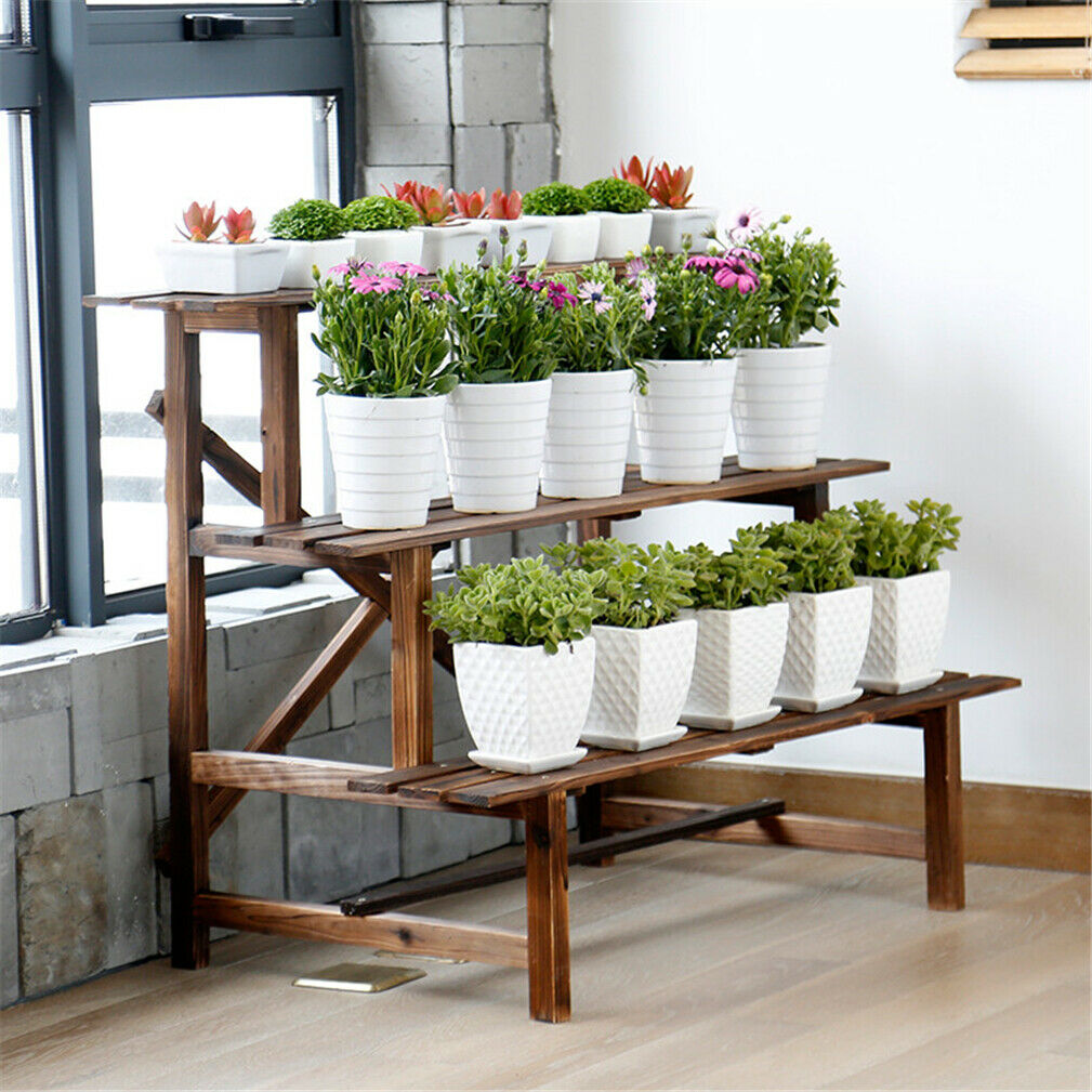 3 Ladder Outdoor Balcony Garden Plant Stand