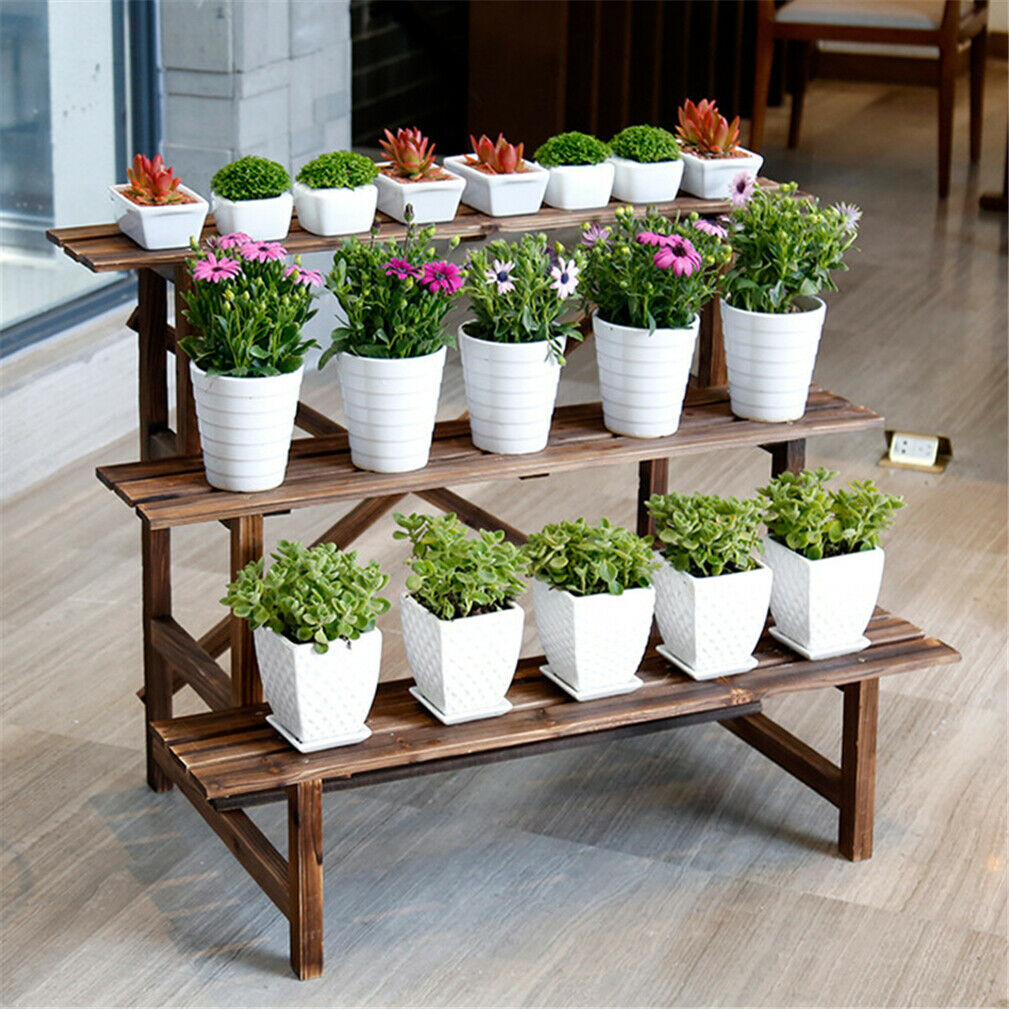 3 Ladder Outdoor Balcony Garden Plant Stand