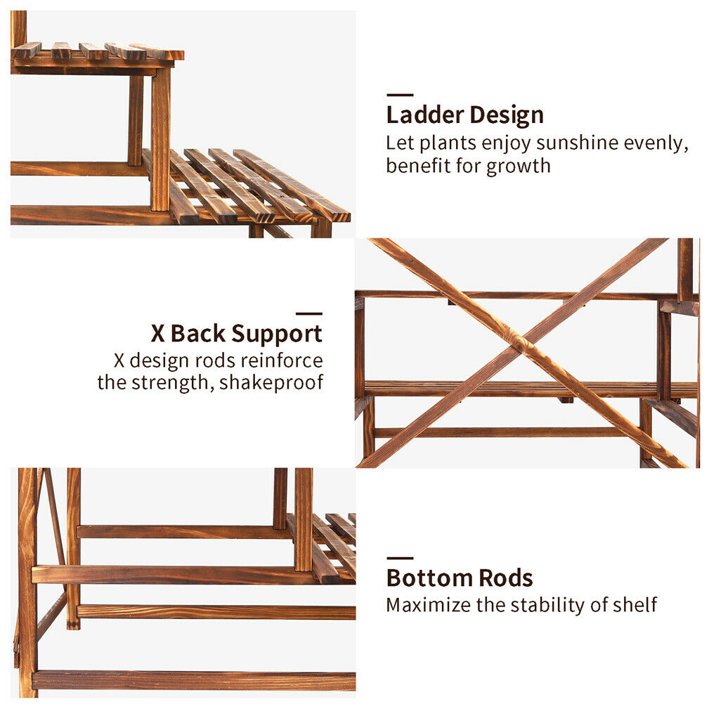 3 Ladder Outdoor Balcony Garden Plant Stand