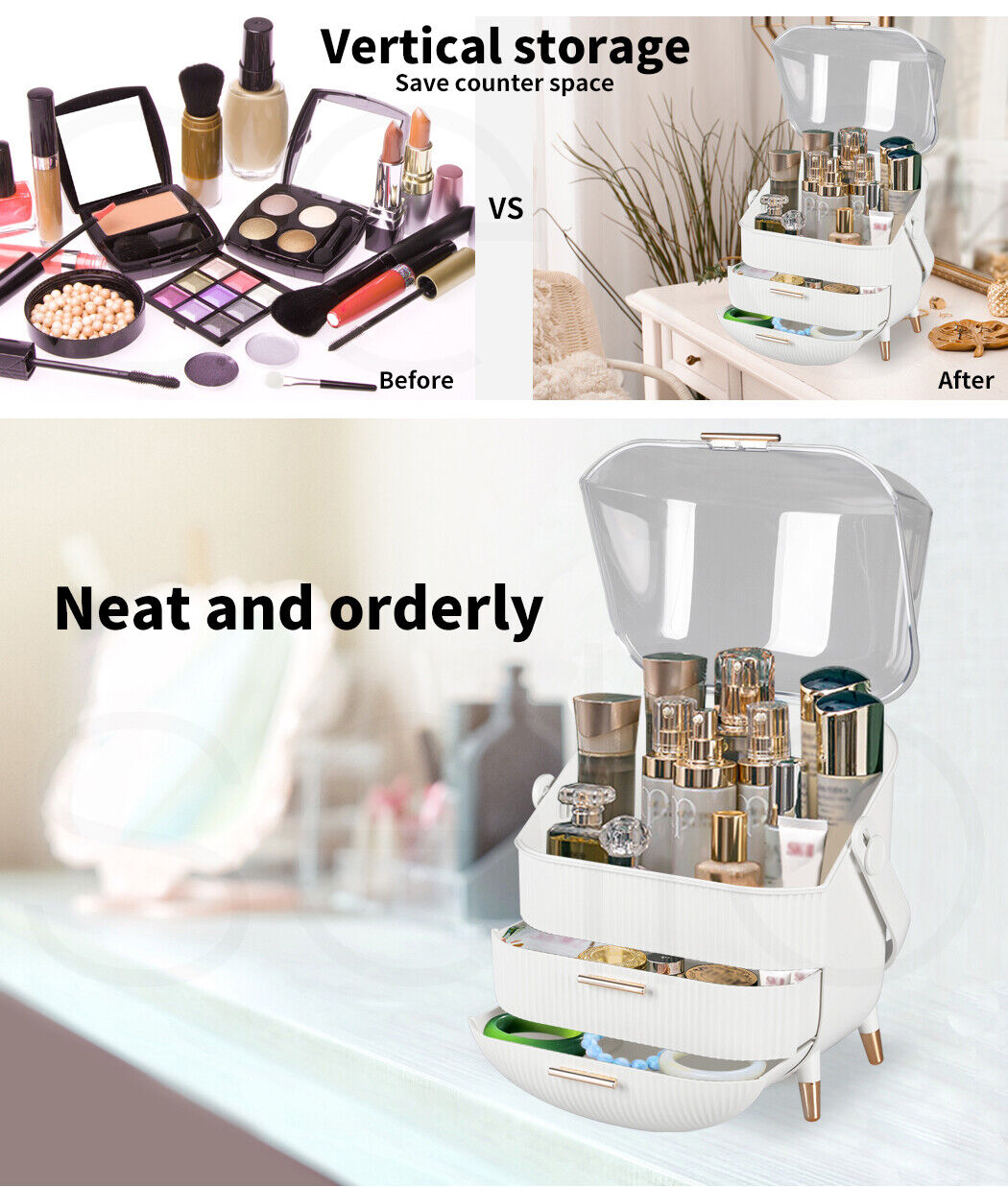 Makeup Organizer Case Drawer Portable Cosmetic Jewellery Storage