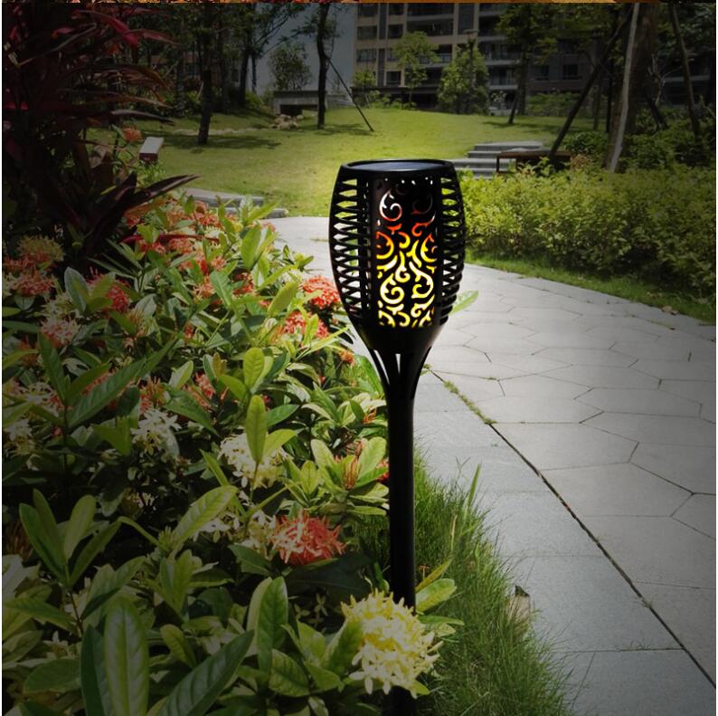 10pcs Solar Torch Lights 96 LED Flickering Lighting Dancing Flame Garden Lamp